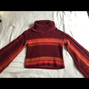 maroon cropped free people sweater